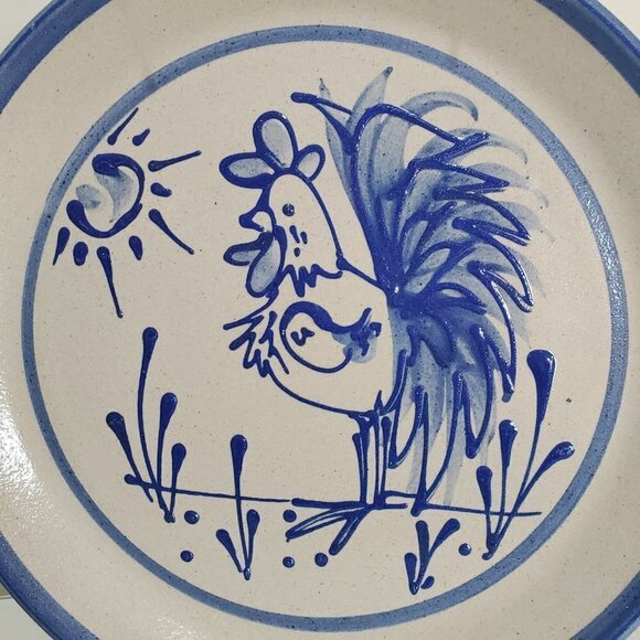 Beaumont Brothers Pottery, Ceramic Plate, Salt Glaze Colbalt 1991 Dated Stamped - Picture 2 of 8